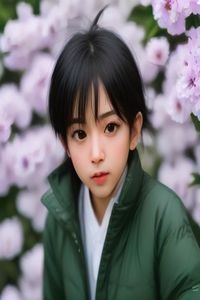 日韩爱情系列剧集封面，温暖色调，两位主角在樱花树下相遇的场景