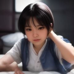 编辑林小满，女性，戴眼镜，微笑面对镜头，背后是书架与绿植